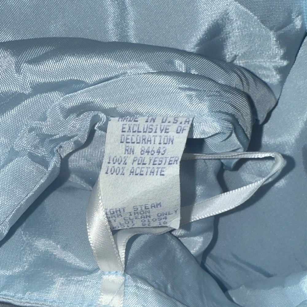 Vintage 1990s Too Neiman Marcus Light Blue Satin Two-Piece Set | Pristine - Picture 9 of 11